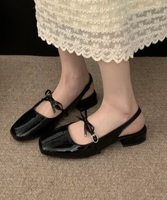 【極美品】LE TALON ルタロン　スクエアクロシェストラップフラットシューズ ルタロン スクエアクラッシュストラップフラットシューズ ル