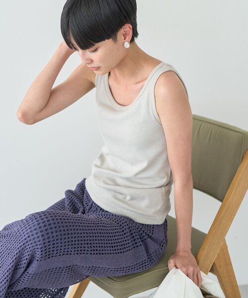 AMERICAN HOLIC（アメリカンホリック）の「ラメテレコタンクトップ（タンクトップ・レディース・グレー系その他/グレイッシュベージュ・M/L）」の16枚目の写真