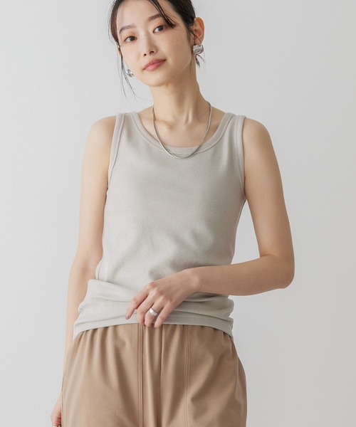 AMERICAN HOLIC（アメリカンホリック）の「ラメテレコタンクトップ（タンクトップ・レディース・グレー系その他/グレイッシュベージュ・M/L）」の2枚目の写真