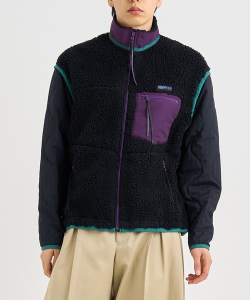 KHOKI / コッキ | Freece-texture jacket フリース ジャケット | 3 | ブラック/グリーン/パープル | メンズ KHOKI / コッキ】Freece-texture jacket（ブルゾン）｜KHOKI（コッキ