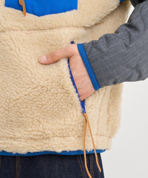KHOKI(コッキ)の「【KHOKI / コッキ】Freece-texture jacket(ブルゾン・メンズ・ベージュ/ブラック・4/3/2)」の11枚目の写真