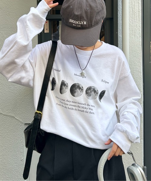 GILDAN（ギルダン）の「【男女兼用】アソートグラフィックロンT ムーンプリント/レタリング/4段ロゴ（Tシャツ/カットソー・メンズ・ホワイト/ブラック/ホワイト系その他2/ブラック系その他/ホワイト系その他3/ホワイト系その他/ブラック系その他2/グレー系その他/グレー系その他2/ブラック系その他3・M/L）」の14枚目の写真