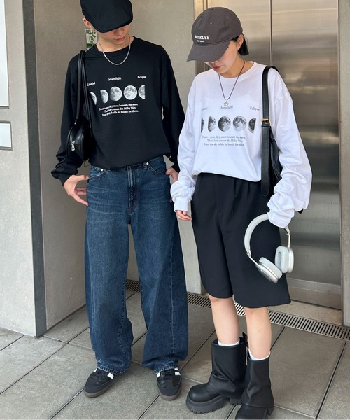 GILDAN（ギルダン）の「【男女兼用】アソートグラフィックロンT ムーンプリント/レタリング/4段ロゴ（Tシャツ/カットソー・メンズ・ホワイト/ブラック/ホワイト系その他2/ブラック系その他/ホワイト系その他3/ホワイト系その他/ブラック系その他2/グレー系その他/グレー系その他2/ブラック系その他3・M/L）」の12枚目の写真