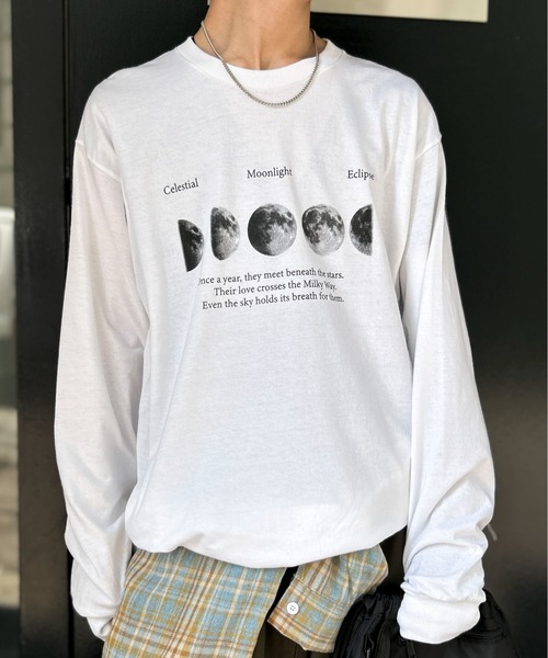 GILDAN（ギルダン）の「【男女兼用】アソートグラフィックロンT ムーンプリント/レタリング/4段ロゴ（Tシャツ/カットソー・メンズ・ホワイト/ブラック/ホワイト系その他2/ブラック系その他/ホワイト系その他3/ホワイト系その他/ブラック系その他2/グレー系その他/グレー系その他2/ブラック系その他3・M/L）」の13枚目の写真