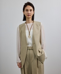 ROPE' | 【洗える】ウール混ツイル ジレベスト/セットアップ対応【WEB・一部店舗限定】(ベスト)