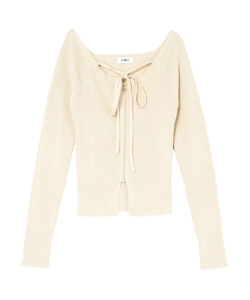 EVRIS（エヴリス）の「ピグメントジップホルターネックニットトップス（ニット/セーター・レディース・ブラック/ネイビー/ホワイト/ピンク・FREE）」の13枚目の写真