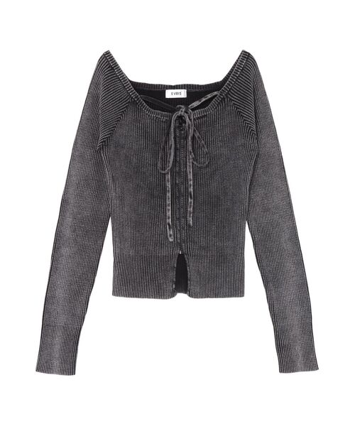 EVRIS（エヴリス）の「ピグメントジップホルターネックニットトップス（ニット/セーター・レディース・ブラック/ネイビー/ホワイト/ピンク・FREE）」の14枚目の写真