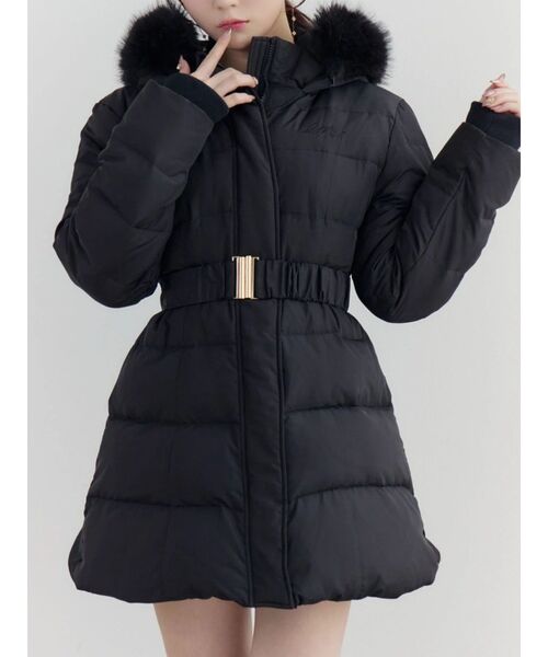 フェイクファーフードレディダウンコート（ダウンジャケット/コート