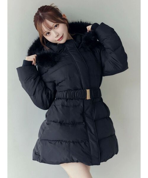 EATME フェイクファーフードレディダウンコート フェイクファーフードレディダウンコート（ダウンジャケット