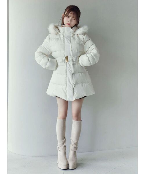 EATME（イートミー）の「フェイクファーフードレディダウンコート