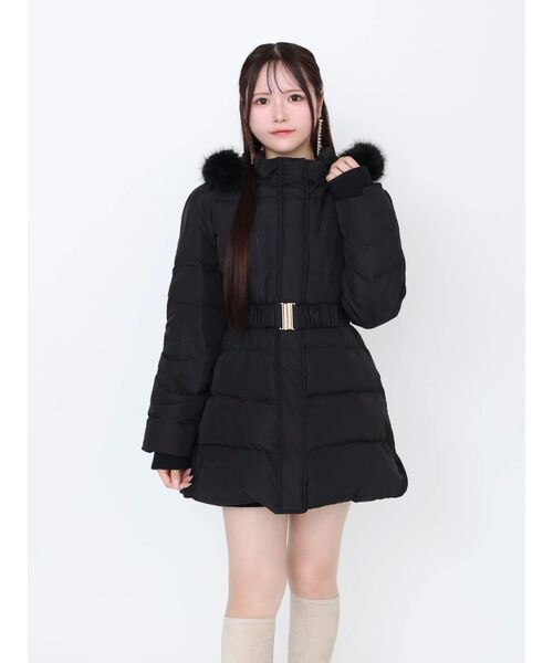 EATME フェイクファーフードレディダウンコート フェイクファーフードレディダウンコート（ダウンジャケット
