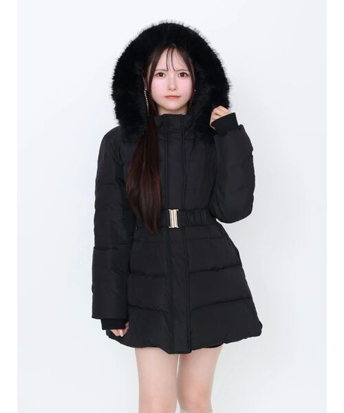 EATME フェイクファーフードレディダウンコート フェイクファーフードレディダウンコート（ダウンジャケット/コート