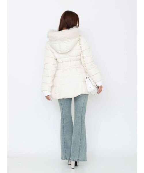 フェイクファーフードレディダウンコート（ダウンジャケット/コート