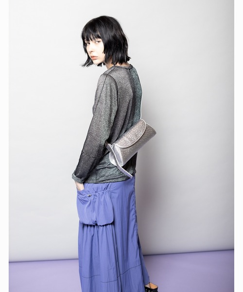 OSMOSIS(オズモーシス)の「メロー切替長袖Tシャツ(Tシャツ/カットソー・レディース・その他/ライトグレー/ブラック・ONE SIZE)」の17枚目の写真
