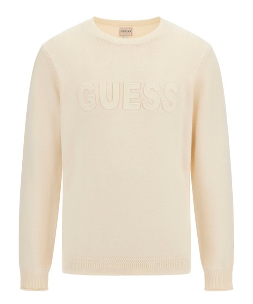 Guess（ゲス）の「Long Sleeves Crew Neck 3D GUESS Logo Sweater ニット （ニット/セーター・メンズ・オフホワイト/ブラック・X-LARGE/LARGE/MEDIUM/SMALL）」の13枚目の写真