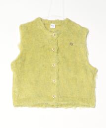 YENN 黒 ベスト YENN/イエン〉【別注カラー/グレー】Wフェイスニットベスト