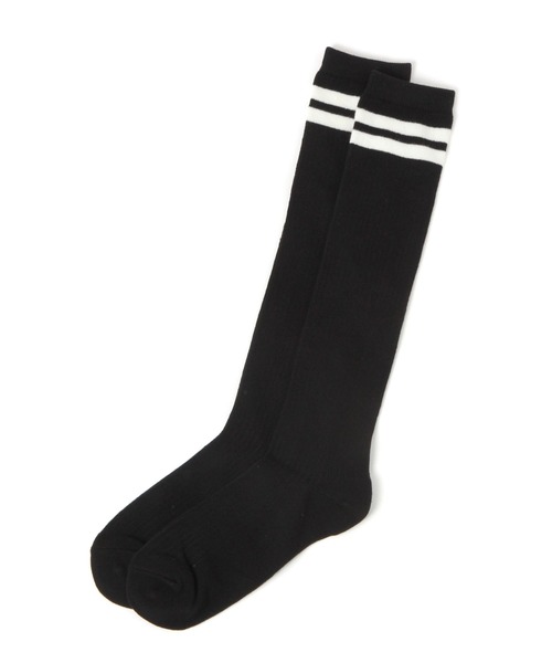 GLOBAL WORK(グローバルワーク)の「消臭ハイソックス/576999(ソックス/靴下・キッズ・ブラック系1/ホワイト系2/ブラック系3/ホワイト/サックスブルー/ブラック系6・LARGE/X-LARGE)」の1枚目の写真