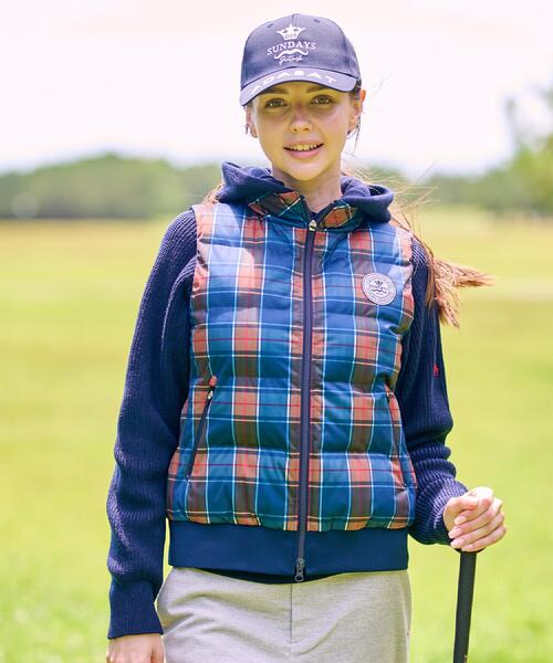 adabat(アダバット)の「【ADABAT NAVY】タータンチェック中綿ベスト(その他アウター・レディース・ネイビー系1・42/40/38)」の14枚目の写真