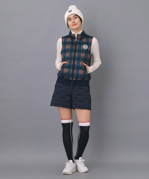 adabat(アダバット)の「【ADABAT NAVY】タータンチェック中綿ベスト(その他アウター・レディース・ネイビー系1・42/40/38)」の4枚目の写真