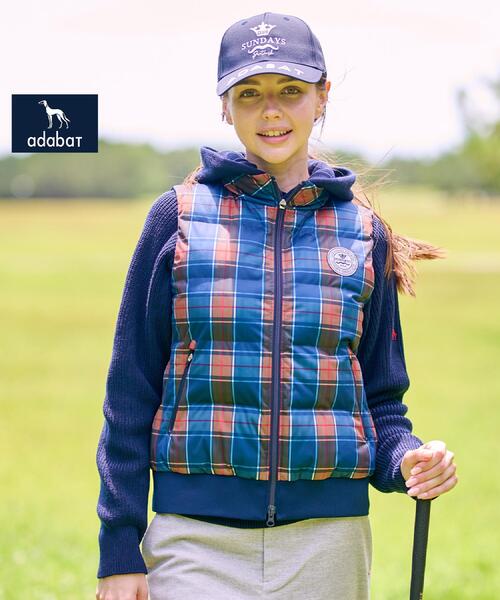 adabat(アダバット)の「【ADABAT NAVY】タータンチェック中綿ベスト(その他アウター・レディース・ネイビー系1・42/40/38)」の20枚目の写真