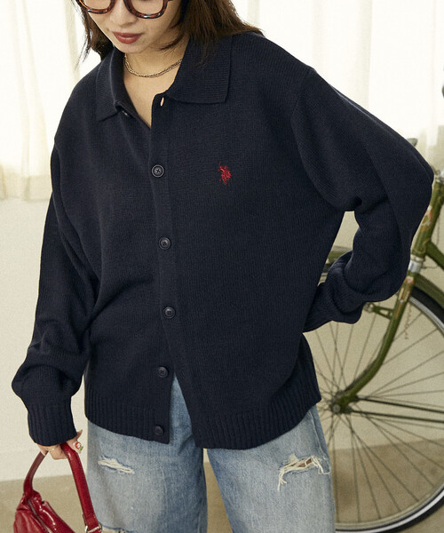 U.S. POLO ASSN.（ユーエスポロアッスン）の「U.S. POLO ASSN./ユーエスポロアッスン 別注 POLO KNIT CARDIGAN/ポロニットカーディガン(限定展開)（カーディガン/ボレロ・メンズ・ネイビー/ブラック/チャコールグレー/グレー・LARGE/MEDIUM/SMALL）」の18枚目の写真