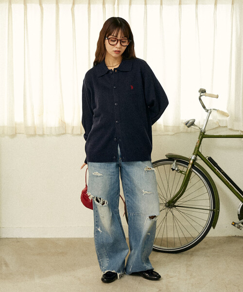 U.S. POLO ASSN.（ユーエスポロアッスン）の「U.S. POLO ASSN./ユーエスポロアッスン 別注 POLO KNIT CARDIGAN/ポロニットカーディガン(限定展開)（カーディガン/ボレロ・メンズ・ネイビー/ブラック/チャコールグレー/グレー・LARGE/MEDIUM/SMALL）」の19枚目の写真