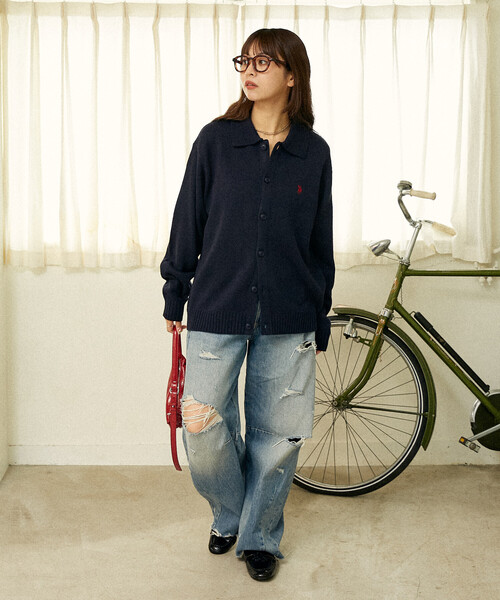 U.S. POLO ASSN.（ユーエスポロアッスン）の「U.S. POLO ASSN./ユーエスポロアッスン 別注 POLO KNIT CARDIGAN/ポロニットカーディガン(限定展開)（カーディガン/ボレロ・メンズ・ネイビー/ブラック/チャコールグレー/グレー・LARGE/MEDIUM/SMALL）」の21枚目の写真