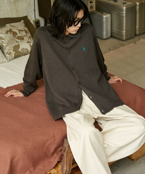 U.S. POLO ASSN.（ユーエスポロアッスン）の「U.S. POLO ASSN./ユーエスポロアッスン 別注 POLO KNIT CARDIGAN/ポロニットカーディガン(限定展開)（カーディガン/ボレロ・メンズ・ネイビー/ブラック/チャコールグレー/グレー・LARGE/MEDIUM/SMALL）」の8枚目の写真