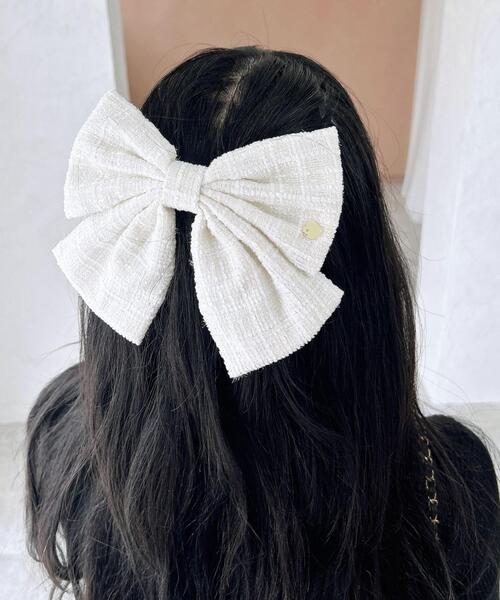 INGNI（イング）の「ツイードリボンバレッタ／A（その他ヘアアクセサリー・レディース・アイボリー/ブラック・ONE SIZE）」の3枚目の写真