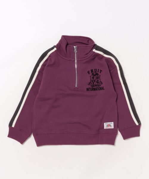 FRUIT OF THE LOOM(フルーツオブザルーム)の「【FRUIT OF THE LOOM】ハーフジップスウェット / キッズ / スポーツ / ユニセックス(スウェット・キッズ・パープル/ブラック・110cm/130cm/150cm)」の1枚目の写真