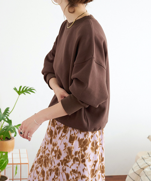 B.C STOCK(ベーセーストック)の「【ZOZO限定】ウォッシャブル / ビッグスウェット(Tシャツ/カットソー・レディース・ホワイト/ブラウン/パープル系その他/カーキ/ライトブルー/イエロー系その他・FREE)」の3枚目の写真