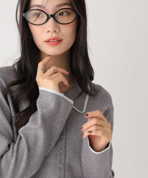Heather(ヘザー)の「レースポロニットカーディガン 599204(カーディガン/ボレロ・レディース・ネイビー/グレー/アイボリー・FREE)」の18枚目の写真