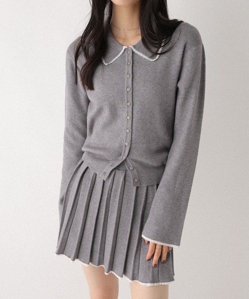 Heather(ヘザー)の「レースポロニットカーディガン 599204(カーディガン/ボレロ・レディース・ネイビー/グレー/アイボリー・FREE)」の20枚目の写真