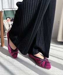 LUGG NAGG（ラグナグ）の「【柔らかフィット】シーズンレスニットカッターパンプス【軽量】（バレエシューズ）」