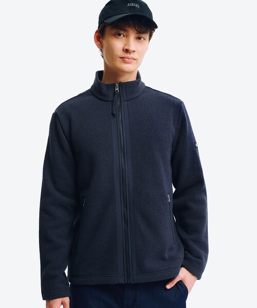 AIGLE（エーグル）の「ポーラテック フルジップフリースブルゾンジャケット（ブルゾン・メンズ・イエロー/ベージュ/モスグリーン/ダークネイビー・M/L/S/XS）」の4枚目の写真