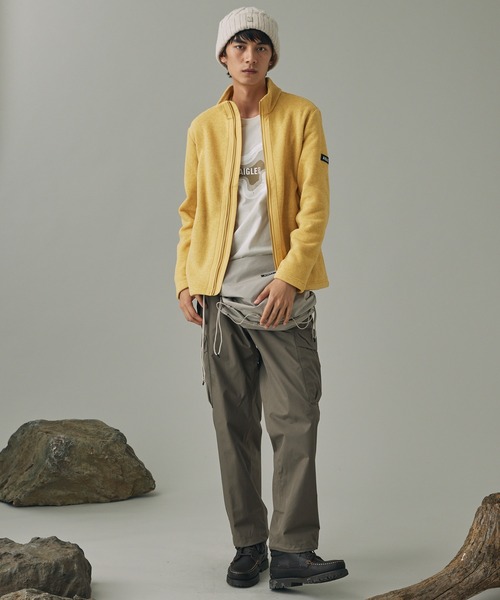 AIGLE（エーグル）の「ポーラテック フルジップフリースブルゾンジャケット（ブルゾン・メンズ・イエロー/ベージュ/モスグリーン/ダークネイビー・M/L/S/XS）」の11枚目の写真