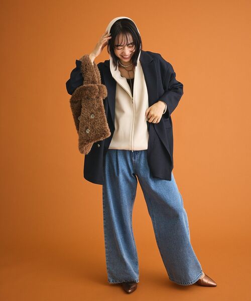 Green　Parks（グリーンパークス）の「Wオーバージャケット（テーラードジャケット・レディース・ネイビー・FREE）」の6枚目の写真