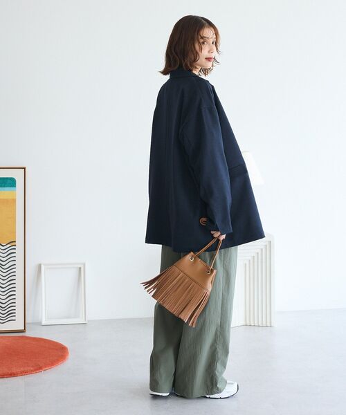 Green　Parks（グリーンパークス）の「Wオーバージャケット（テーラードジャケット・レディース・ネイビー・FREE）」の12枚目の写真
