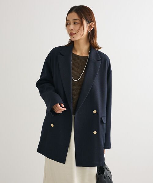 Green　Parks（グリーンパークス）の「Wオーバージャケット（テーラードジャケット・レディース・ネイビー・FREE）」の22枚目の写真