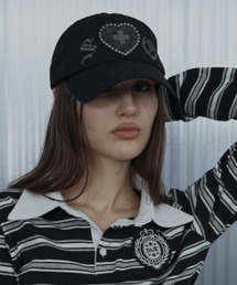 SETUPEXE（セットアップイーエックスイー）の「【日本未発売/WEB限定】SETUPEXE(セットアップイーエックスイー)/スタッズ アップリケ ベースボール キャップ 帽子/LEO APPLIQUE BALL CAP（キャップ）」