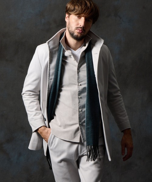 ダブルフェイス ミドル丈スタンドコート（その他アウター）｜HIDEAWAYS