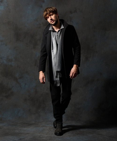 ダブルフェイス ミドル丈スタンドコート（その他アウター）｜HIDEAWAYS