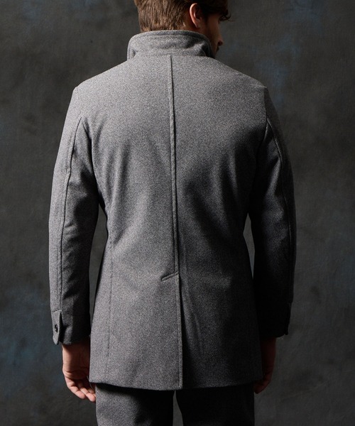 ダブルフェイス ミドル丈スタンドコート(その他アウター)|HIDEAWAYS ダブルフェイス ミドル丈スタンドコート(その他アウター)|HIDEAWAYS