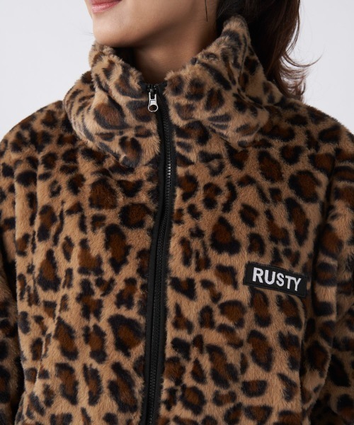 RUSTY（ラスティ）の「【RUSTY/ラスティー】レディースアニマル柄(ヒョウ柄・ゼブラ柄)ドローコード付きモコモコボアジャケット・ブルゾン（ブルゾン・レディース・カモフラージュ/ゼブラ/レオパード・SMALL/MEDIUM/LARGE）」の21枚目の写真
