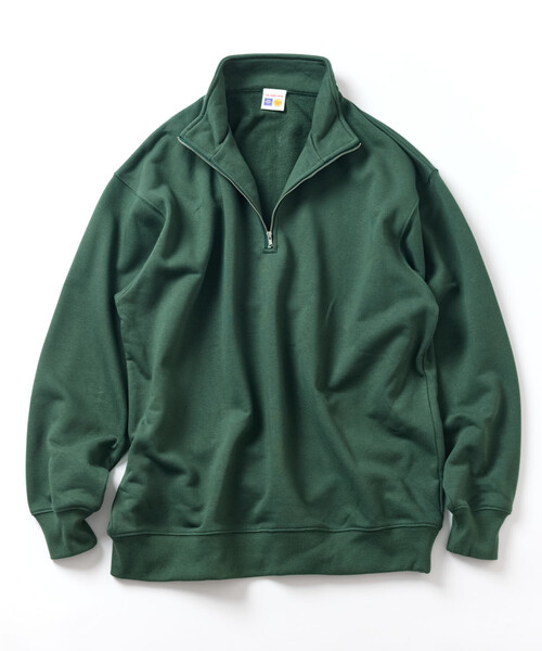 FREAK'S STORE(フリークスストア)の「HEAVY WEIGHT HALF ZIP SWT 13oz/ヘビーウェイト ハーフジップ スウェット/13オンス/リラックスフィット(スウェット・メンズ・グレー/ライトグレー/ブラック/オリーブ・SMALL/LARGE/MEDIUM)」の18枚目の写真