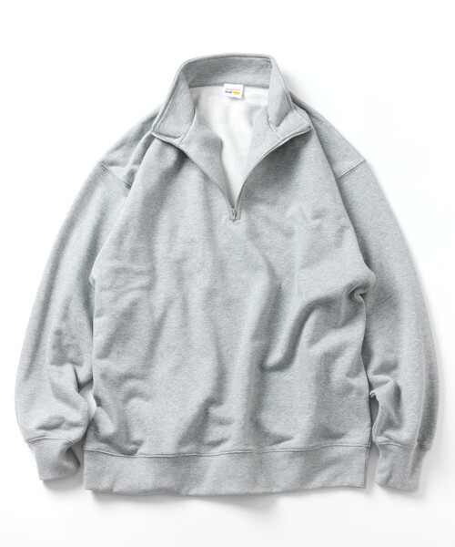 FREAK'S STORE(フリークスストア)の「HEAVY WEIGHT HALF ZIP SWT 13oz/ヘビーウェイト ハーフジップ スウェット/13オンス/リラックスフィット(スウェット・メンズ・グレー/ライトグレー/ブラック/オリーブ・SMALL/LARGE/MEDIUM)」の20枚目の写真