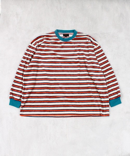 MARKEY'S（マーキーズ）の「先染めボーダーベロアカットソー/おとな（Tシャツ/カットソー・レディース・グレー系その他/ホワイト系その他/ブルー系その他・160cm）」の2枚目の写真