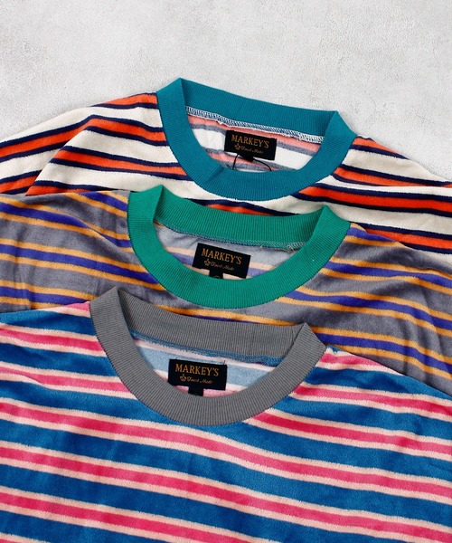 MARKEY'S（マーキーズ）の「先染めボーダーベロアカットソー/おとな（Tシャツ/カットソー・レディース・グレー系その他/ホワイト系その他/ブルー系その他・160cm）」の4枚目の写真