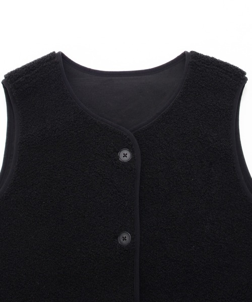 Arnold Palmer（アーノルドパーマー）の「リバーシブル ボアベスト（ベスト・レディース・アイボリー/ブラック/ライトブラウン・S/M/L）」の14枚目の写真