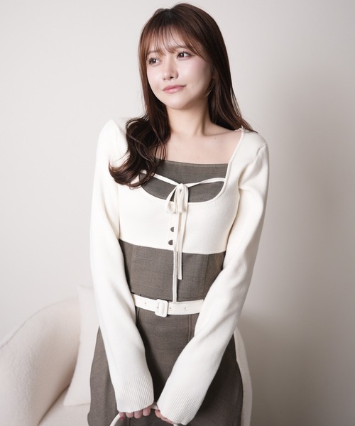 コルセットチェックトップス（その他トップス）｜LIPSERVICE（リップ